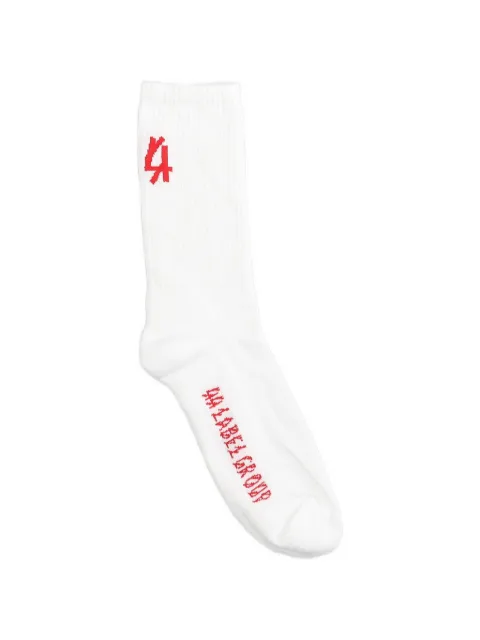 44 LABEL GROUP logo socks White B0030141KN075