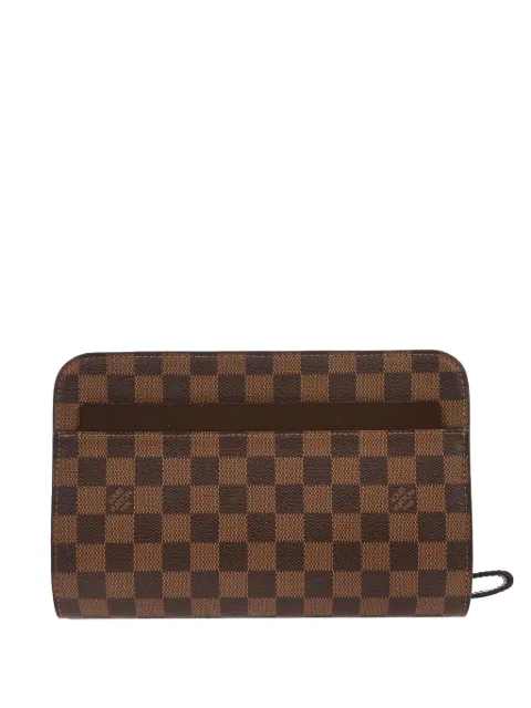 Louis Vuitton Pre-Owned 2011 Saint Louis checked clutch bag Brown 155987
