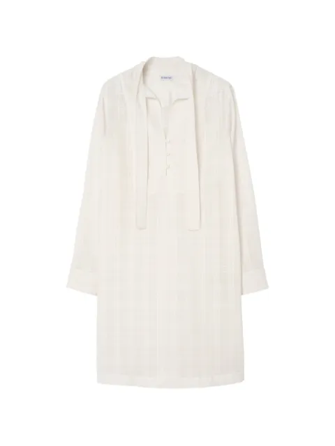 Burberry Check cotton voile dress Neutrals 8123232