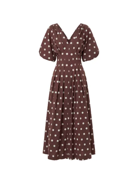 Nicholas Vicky dress - mocha polka-dot Brown R26D2856LB