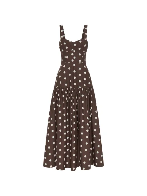 Nicholas Valeria dress - mocha polka-dot Brown R26D2869LB