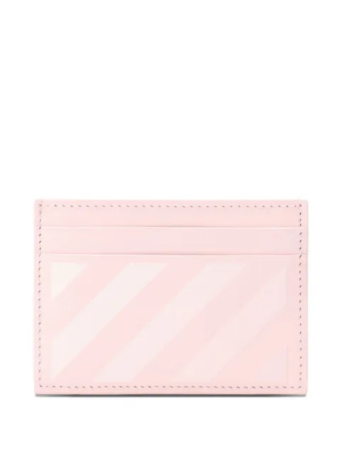 Off-White diagonal-stripes card case Pink OWND04DS26LEA0033C6E