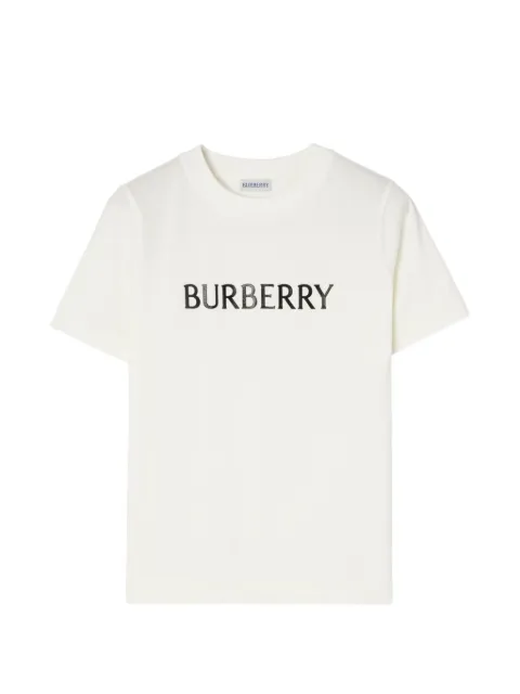 Burberry logo cotton T-shirt Neutrals 8126698