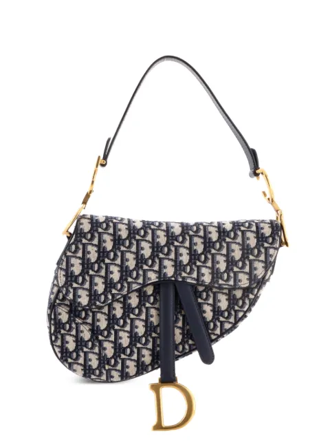 Christian Dior Pre-Owned Saddle Handbag Oblique Canvas Medium shoulder bag Blue 62H1OA3G2UXOXXRY