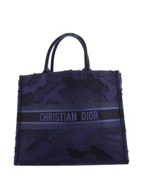 Christian Dior Pre-Owned Book Camouflage Embroidered Canvas Large tote bag Black 1F20J8K7JIEXFSZB