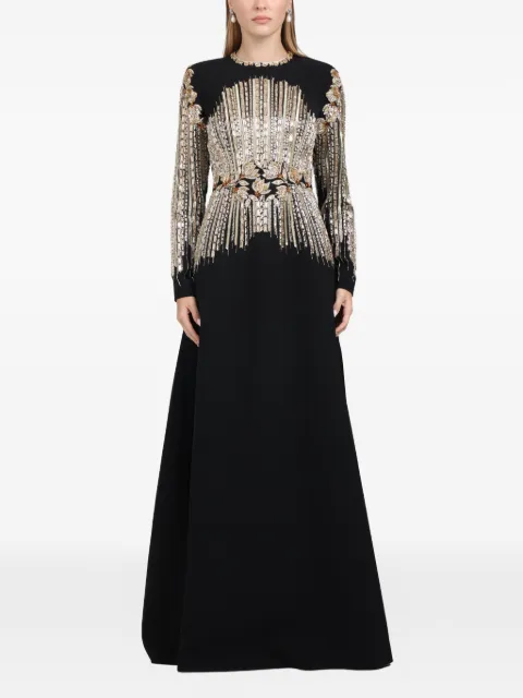 Dina Melwani crystal-embellished maxi dress Black DM2026170