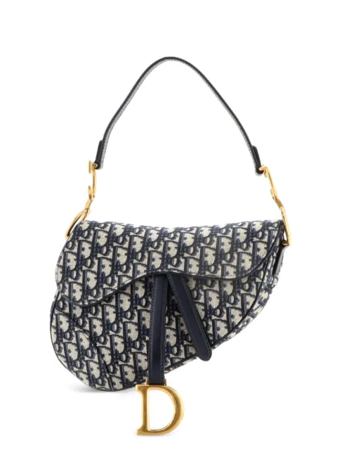 Christian Dior Pre-Owned Saddle Handbag Oblique Canvas Medium shoulder bag Blue ME2BLJFQUA900EDE