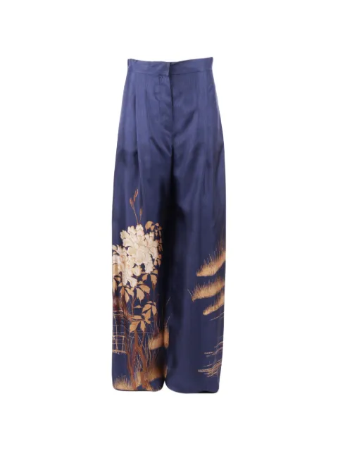 Max Mara floral-print trousers Blue 2616131034600