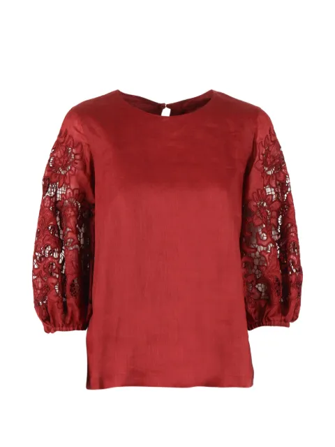 Max Mara MstOrdine lace-sleeve top Red 2616161012600