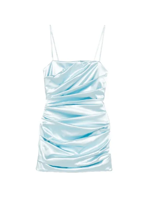 Dolce & Gabbana gathered strappy mini dress Blue F617QTFURAD