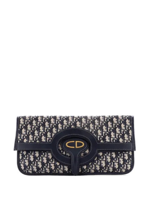 Christian Dior Pre-Owned Fold Over Oblique Canvas clutch bag Blue TX0AALOTVLY8HSMI