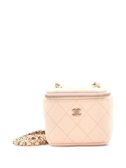 CHANEL Pre-Owned Classic Vanity Case with Chain Quilted Caviar Mini pouch Neutrals M4O71L7TD2EANYKT