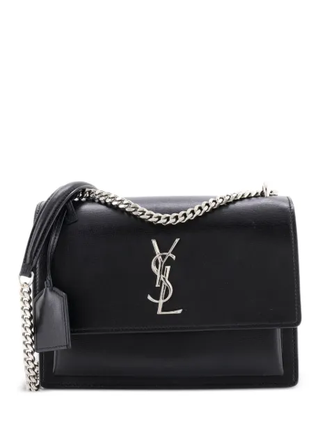 Saint Laurent Pre-Owned Sunset Leather Medium crossbody bag Black 6HRNJWVAFNO01AVL
