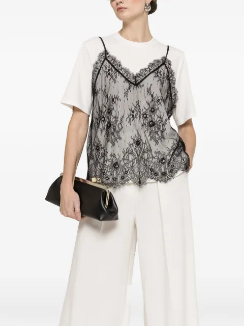 NISSA lace-panel T-shirt White TOP16481