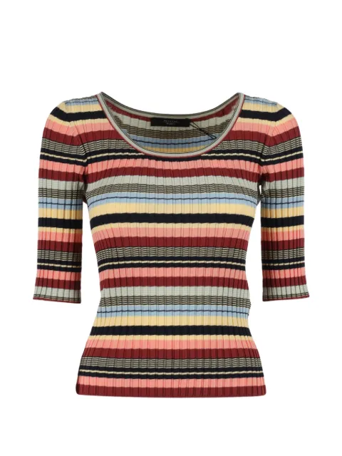 Weekend Max Mara striped cropped-sleeve top Red 2615361032600