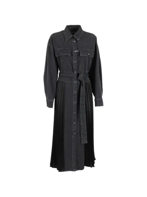 Weekend Max Mara Abito Citrato belted pleated dress Black 2615221031600