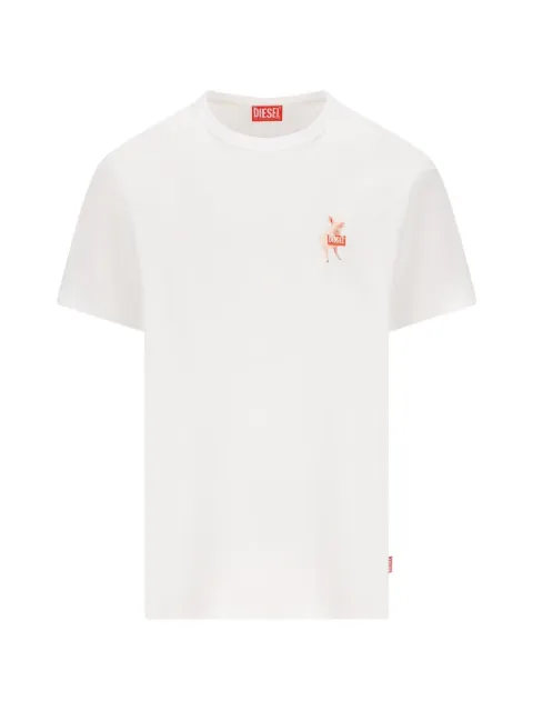 Diesel T-shirt with pig and logo print White A220050PLAT