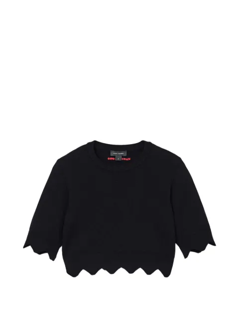 Marc Jacobs scalloped-edge cropped top Black 2P6RTP001K04001