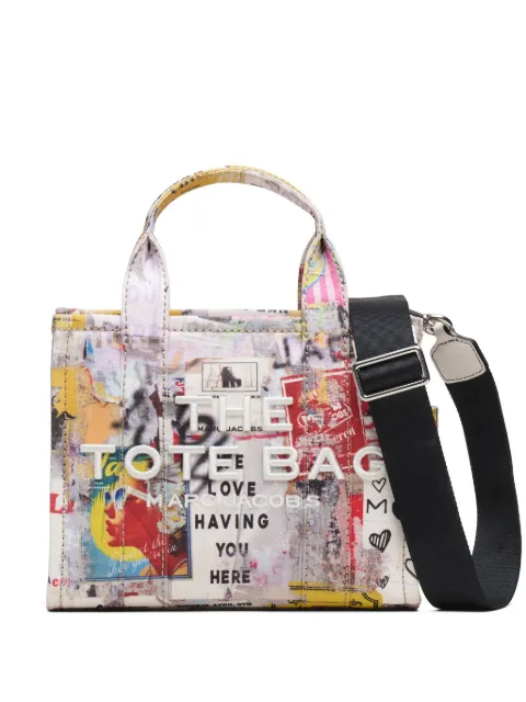 Marc Jacobs The Pop Americana canvas small tote bag White 2P6HTT018H02