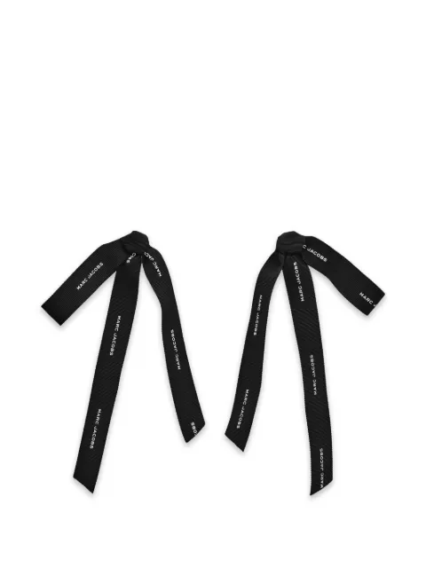 Marc Jacobs The Ribbon logo-print grosgrain earrings Black 2P6JER001J61047