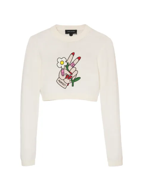 Marc Jacobs Tattoo-embroidered jumper White 2P6RTP006K06111