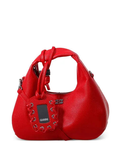 GANNI Mini Hobo lace detail tote bag Red B2070123