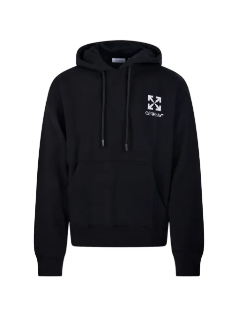 Off-White logo-print hoodie Black OMBB085S26FLE00O