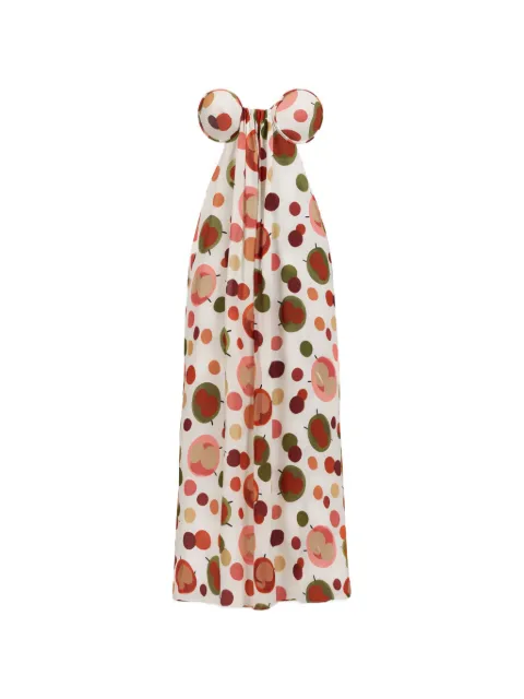 Adriana Degreas strapless slit midi dress White VTLG1440I26
