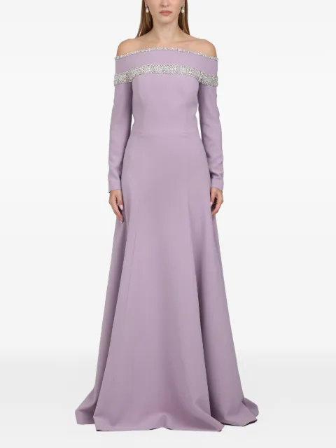 Dina Melwani off-shoulder maxi dress Purple DM2026170