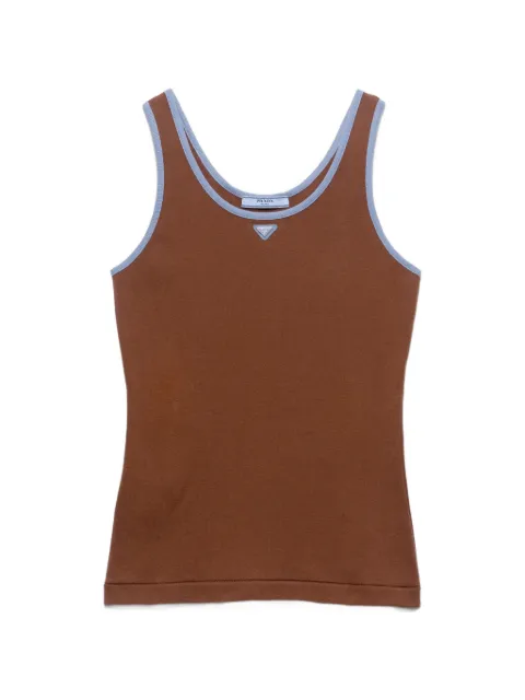Prada old cotton tank top Brown 39659SOOO19A6