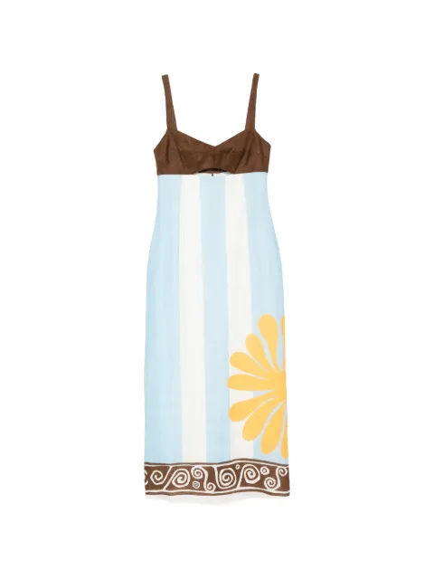Cala de la Cruz Nara striped midi dress Brown 25D472