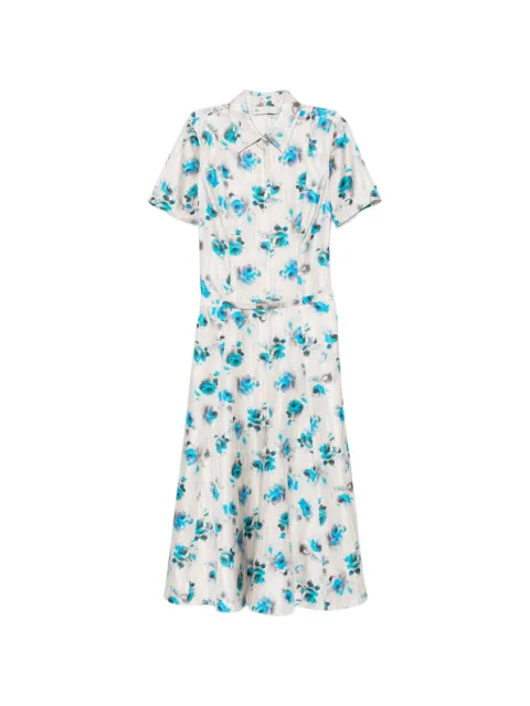 Tory Burch floral-print flared shirt dress White 182043