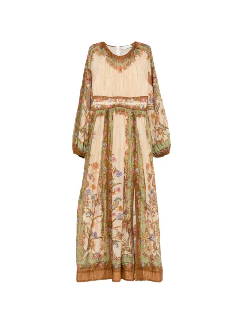 ZIMMERMANN Indra floral-print maxi dress Neutrals 5947DSS262