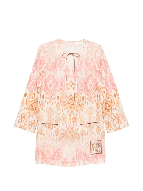 ZIMMERMANN Aster ikat-print dress Pink 8013DSS261