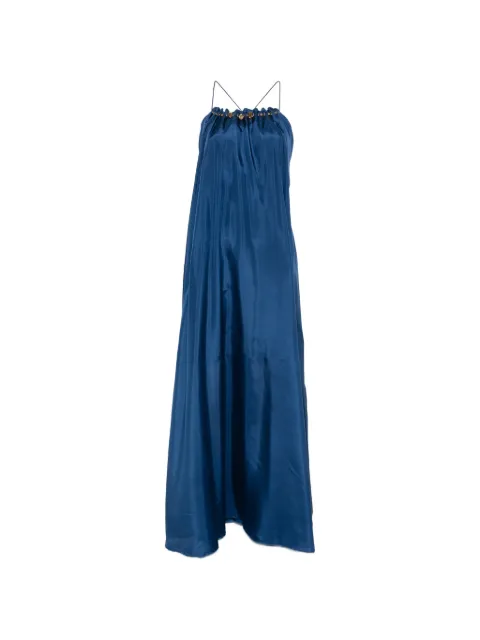 ZIMMERMANN Aster bead-embellished gathered dress Blue 8418DSS261
