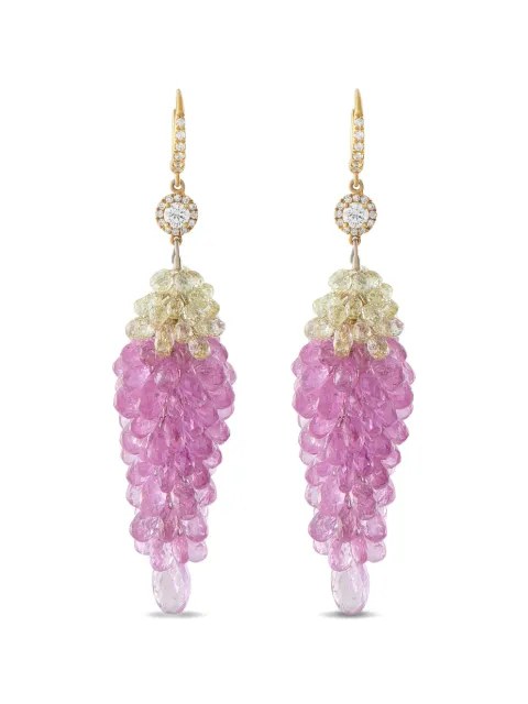 LB Exclusive diamond and sapphire drop earrings Gold MF30020226