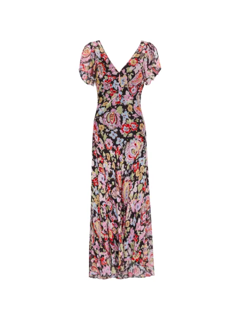 Rixo Bexley V-neck midi dress Black 554022608019