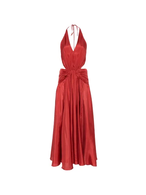 ZIMMERMANN Indra plunge-neckline cut-out maxi dress Red 8624DSS262
