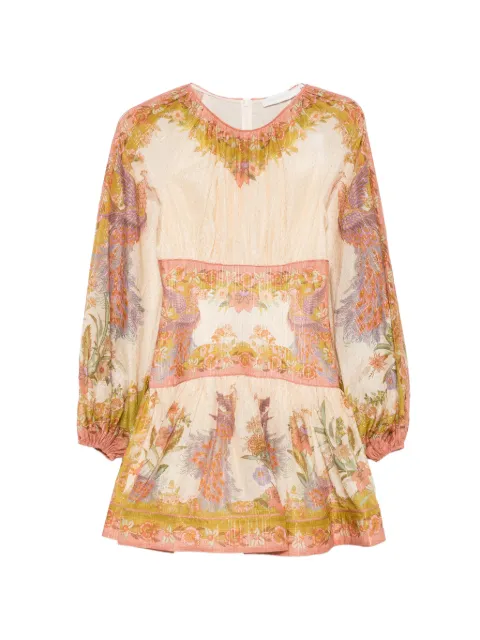 ZIMMERMANN Indra floral-print mini dress Neutrals 5515DSS262