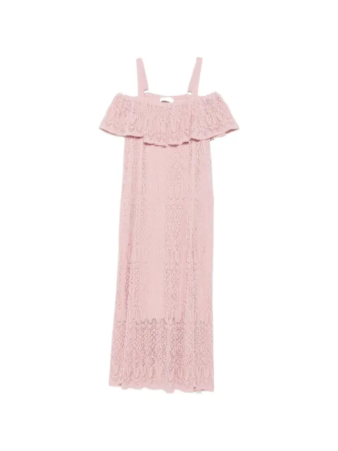 ZIMMERMANN lace ruffled midi dress Pink 7323DSS263