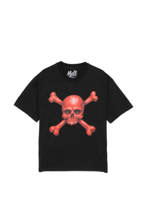 Melt skull bones printed T-shirt Black MS5198