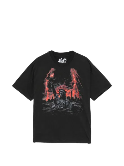 Melt statue graphic T-shirt Black MS5197