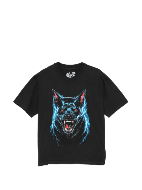 Melt dog graphic T-shirt Black MS5196