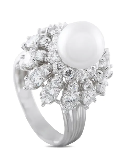 LB Exclusive diamond and pearl ring Silver MF04020926