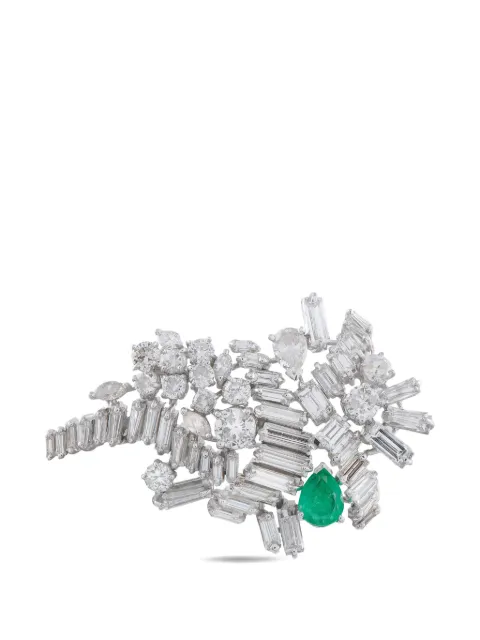 LB Exclusive diamond and emerald brooch Silver MF24020326