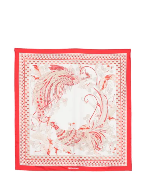 Ferragamo bird print scarf White 793538