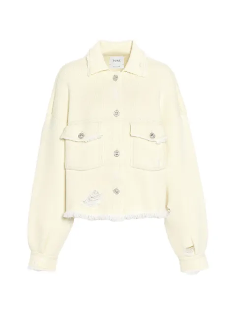 Barrie fringed-trim distressed-finish jacket Yellow C85258573