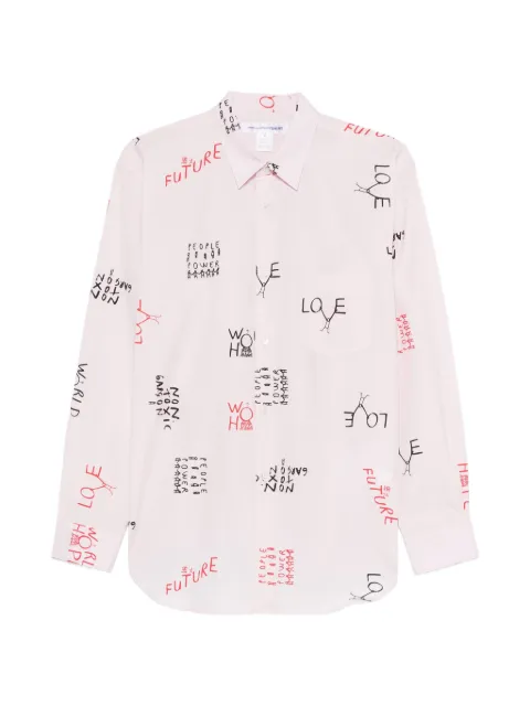 Comme Des Garçons Shirt letters-print shirt Pink FQB044