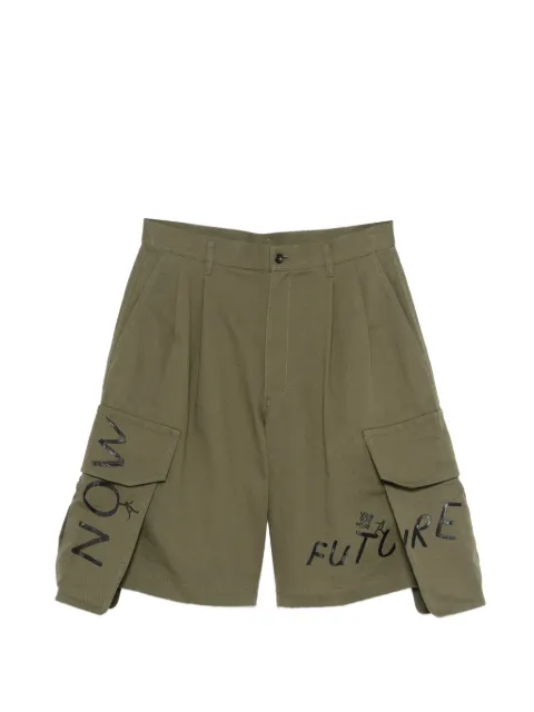 Comme Des Garçons Shirt cargo printed shorts Green FQP504