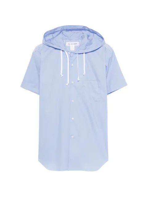 Comme Des Garçons Shirt hooded stripe-pattern shirt Blue FQB047